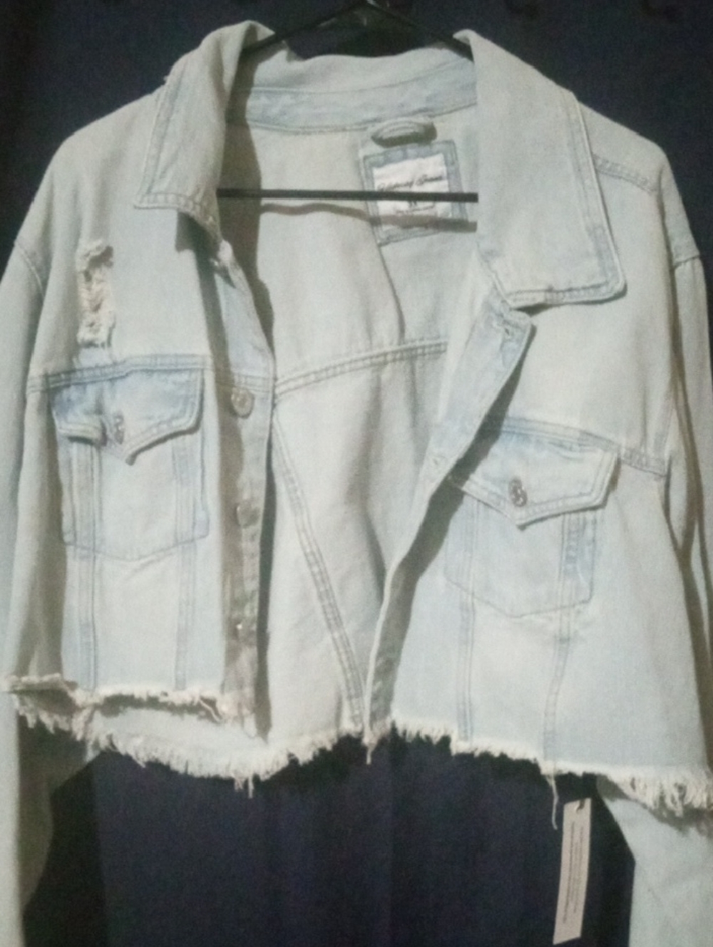Highway Jeans Light Blue Distressed Cropped Denim Jacket